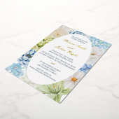 Elegant Floral Wedding Folie Uitnodiging (Gedraaid)