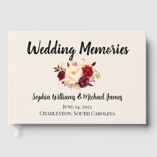 Elegant Floral Wedding Gastenboek (Voorkant)