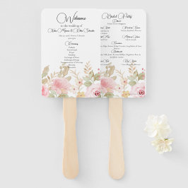 Elegant Floral Wedding gepersonaliseerd programma Handwaaier