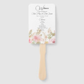 Elegant Floral Wedding gepersonaliseerd programma Handwaaier (Voorkant)