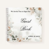 Elegant Floral Wedding Guest Book Notitieboek (Voorkant)