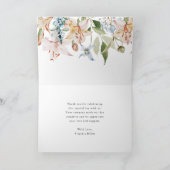 Elegant Floral Wedding Hartelijk dank Bedankkaart (Binnen)