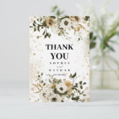 Elegant Floral Wedding Hartelijk dank Bedankkaart (Staand voorkant)