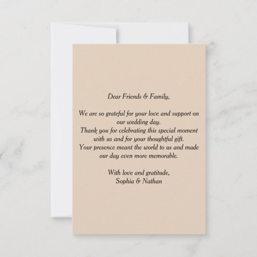 Elegant Floral Wedding Hartelijk dank Bedankkaart (Achterkant)