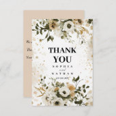 Elegant Floral Wedding Hartelijk dank Bedankkaart (Voorkant / Achterkant)
