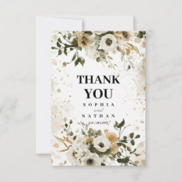 Elegant Floral Wedding Hartelijk dank Bedankkaart