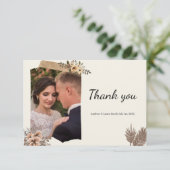 Elegant Floral Wedding Hartelijk dank | Botanisch Bedankkaart (Staand voorkant)