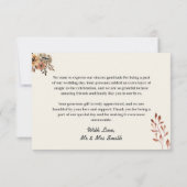 Elegant Floral Wedding Hartelijk dank | Botanisch Bedankkaart (Achterkant)