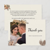 Elegant Floral Wedding Hartelijk dank | Botanisch Bedankkaart (Voorkant / Achterkant)