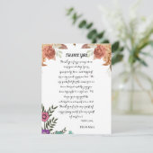 Elegant Floral Wedding Hartelijk dank Feestdagenkaart (Staand voorkant)