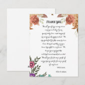 Elegant Floral Wedding Hartelijk dank Feestdagenkaart (Voorkant / Achterkant)