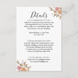 Elegant Floral Wedding Informatiekaartje