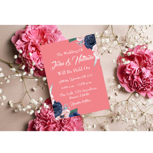 Elegant Floral Wedding Inture Kaart