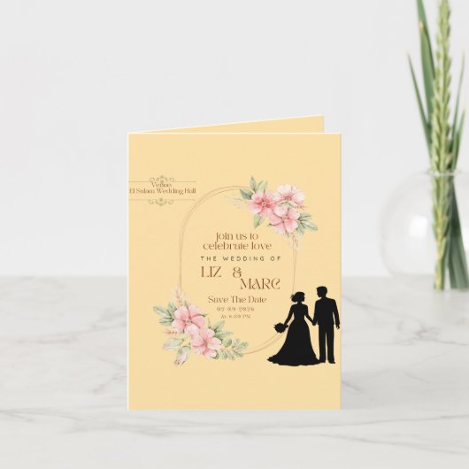 Elegant Floral Wedding Invitation (Voorkant)