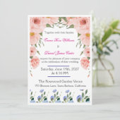 Elegant Floral Wedding Invitation | Blush Pink  Kaart (Staand voorkant)