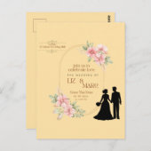 Elegant Floral Wedding Invitation Briefkaart (Voorkant / Achterkant)