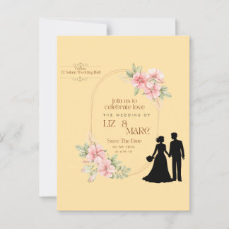 Elegant Floral Wedding Invitation Briefkaart