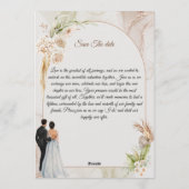 Elegant Floral Wedding Invitation Card Kaart (Achterkant)
