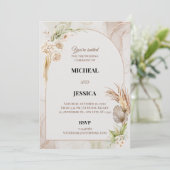 Elegant Floral Wedding Invitation Card Kaart (Staand voorkant)