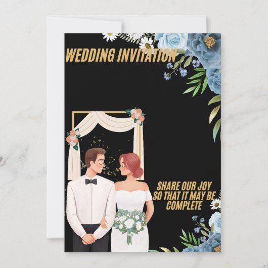 Elegant Floral Wedding Invitation Card Kaart (Voorkant)