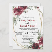 Elegant Floral Wedding Invitation Card Kaart (Voorkant)