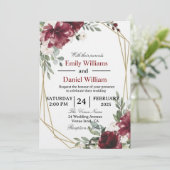 Elegant Floral Wedding Invitation Card Kaart (Staand voorkant)