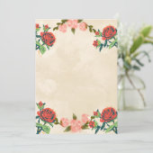 Elegant Floral Wedding Invitation Card Kaart (Staand voorkant)