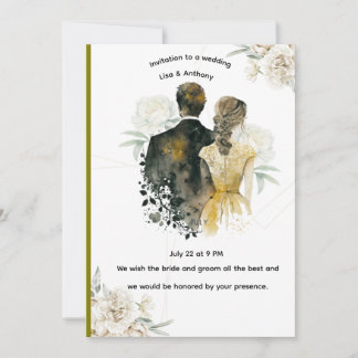 Elegant Floral Wedding Invitation Card Kaart