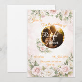 Elegant Floral Wedding Invitation Card Kaart (Voorkant / Achterkant)