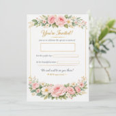 Elegant Floral Wedding Invitation Card Template (Staand voorkant)