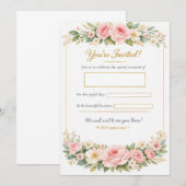 Elegant Floral Wedding Invitation Card Template (Voorkant / Achterkant)