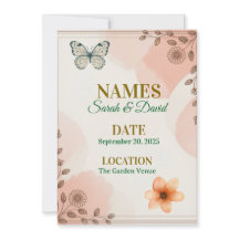 Elegant Floral Wedding Invitation Customizable.