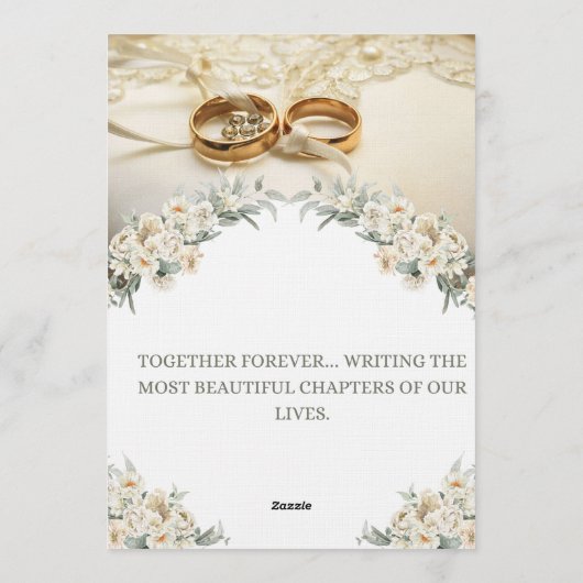 Elegant Floral Wedding Invitation – Customizable  Kaart (Achterkant)