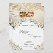 Elegant Floral Wedding Invitation – Customizable  Kaart (Voorkant / Achterkant)
