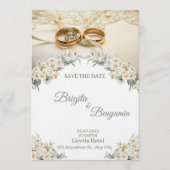 Elegant Floral Wedding Invitation – Customizable  Kaart (Voorkant)
