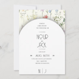 Elegant Floral Wedding Invitation – Customizable W Kaart