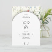 Elegant Floral Wedding Invitation – Customizable W Kaart (Staand voorkant)
