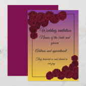 Elegant Floral Wedding Invitation Design Kaart (Voorkant / Achterkant)