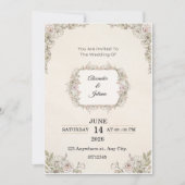 Elegant Floral Wedding Invitation | Editable Moder Kaart (Voorkant)