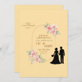 Elegant Floral Wedding Invitation Feestdagenkaart (Voorkant / Achterkant)