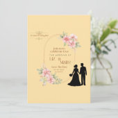 Elegant Floral Wedding Invitation Feestdagenkaart (Staand voorkant)