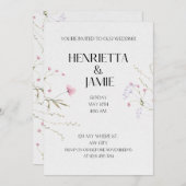 Elegant Floral Wedding Invitation Feestdagenkaart (Voorkant / Achterkant)