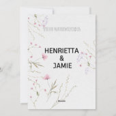 Elegant Floral Wedding Invitation Feestdagenkaart (Achterkant)