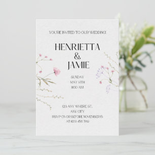Elegant Floral Wedding Invitation Feestdagenkaart