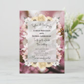 Elegant Floral Wedding Invitation Kaart (Staand voorkant)