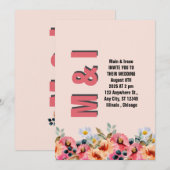 Elegant Floral Wedding Invitation Kaart (Voorkant / Achterkant)