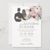 Elegant Floral Wedding Invitation Kaart (Voorkant)