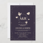 Elegant Floral Wedding Invitation Kaart (Voorkant)