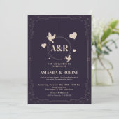 Elegant Floral Wedding Invitation Kaart (Staand voorkant)