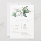 Elegant Floral Wedding Invitation Kaart (Voorkant)